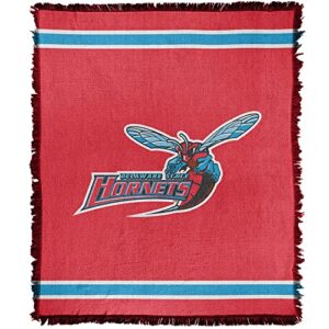 logovision delaware state university blanket, 50"x60" primary logo woven tapestry cotton blend fringed throw blanket