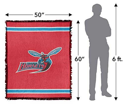 LOGOVISION Delaware State University Blanket, 50"x60" Primary Logo Woven Tapestry Cotton Blend Fringed Throw Blanket