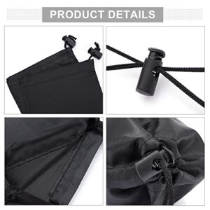 NBEADS 12 Pcs Polyester Drawstring Bags, 6.3x4.7 Black Nylon Bags Drawstring Storage Bags with Toggle Gift Bags Jewelry Pouches for Sport Home Travel Jewelry Candy Storage