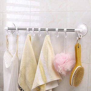 BKDFD Towel Rack, Silver Stainless Steel No Drilling Foldable Organizer Storage Bathroom Shelves with Strong Suction Cup