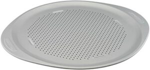 farberware insulated nonstick bakeware 15.5-inch round pizza pan, light gray