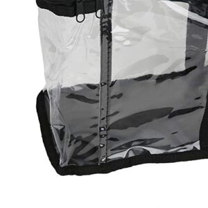 Yosoo123 Large Capacity Clear PVC Storage Bag, Portable Transparent Moving Tote with Reinforced Handle, Organizer for CD and Book Collection