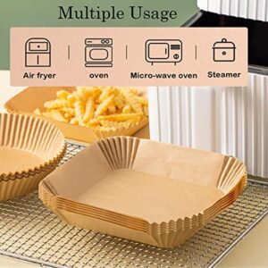 AILIFEER Air Fryer Disposable Paper Liner,X-Large 100 pcs 9.0Inch Square Non-Stick Air Fryer Parchment Paper Liners,Thickened Waterproof Oil-Proof Baking Paper