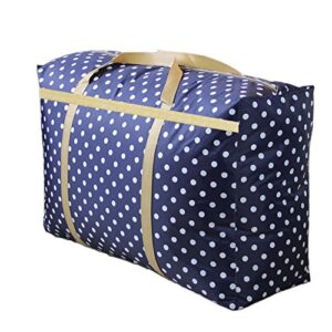 Tear Resistant 120L 600D Oxford Ultra Size Storage Bag Extra Large with Reinforced Handles for Duvets, Bedding, Clothes Collection, Water and Moisture Resistant ( Polka Dot)