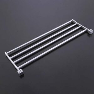 LUKEO Bathroom Towel Racks Foldable Alumimum Chrome Towel Holder Wall Mounted Towel Shelf with Hooks