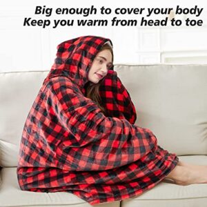 Homemate Wearable Blanket Hoodie, Cute and Funny Patterns Oversized Hoodie Sweatshirt Blanket for Adults Women Men，Cozy，Warm，Fuzzy Hoodie Blanket