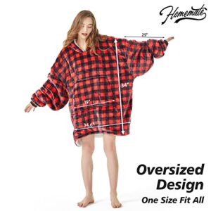 Homemate Wearable Blanket Hoodie, Cute and Funny Patterns Oversized Hoodie Sweatshirt Blanket for Adults Women Men，Cozy，Warm，Fuzzy Hoodie Blanket