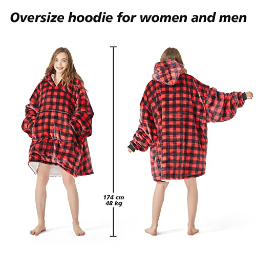 Homemate Wearable Blanket Hoodie, Cute and Funny Patterns Oversized Hoodie Sweatshirt Blanket for Adults Women Men，Cozy，Warm，Fuzzy Hoodie Blanket