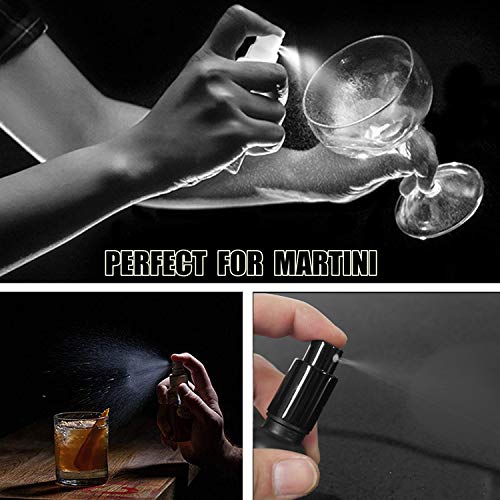 Cocktail Atomizer Sprayer - 1.7OZ / 50ml, Cocktail mister Vermouth Spritzer Bitters Spray Bottle for Cocktails Portable Perfume Refillable Sprayer, SC008 (Black)