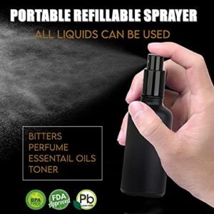 Cocktail Atomizer Sprayer - 1.7OZ / 50ml, Cocktail mister Vermouth Spritzer Bitters Spray Bottle for Cocktails Portable Perfume Refillable Sprayer, SC008 (Black)