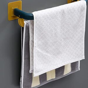 LUKEO Self-Adhesive Towel Holder Rack Wall Mounted Towel Hanger Bathroom Towel Bar Shelf Roll Holder 2 Laye Hooks Bathroom Organizer