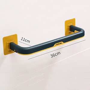 LUKEO Self-Adhesive Towel Holder Rack Wall Mounted Towel Hanger Bathroom Towel Bar Shelf Roll Holder 2 Laye Hooks Bathroom Organizer