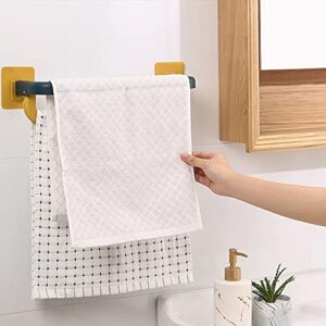 LUKEO Self-Adhesive Towel Holder Rack Wall Mounted Towel Hanger Bathroom Towel Bar Shelf Roll Holder 2 Laye Hooks Bathroom Organizer