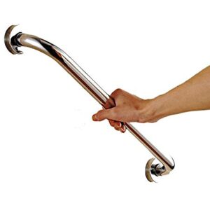 CRODY Bath Wall Attachment Handrails Grab Bar Rails Bathroom Grab Bars, round Armrests, Foldable Wall-Mounted Straight Hair Towel Rack, Sturdy Stainless Steel Shower Safety Handle for Bathtub, Toilet/