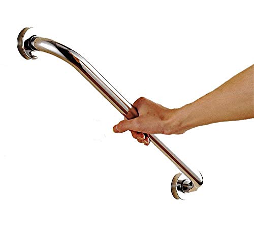 CRODY Bath Wall Attachment Handrails Grab Bar Rails Bathroom Grab Bars, round Armrests, Foldable Wall-Mounted Straight Hair Towel Rack, Sturdy Stainless Steel Shower Safety Handle for Bathtub, Toilet/