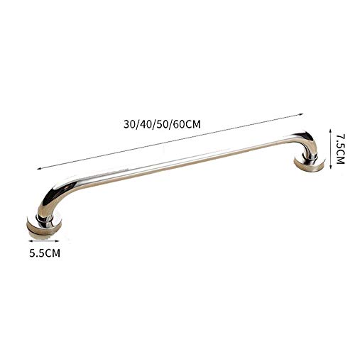 CRODY Bath Wall Attachment Handrails Grab Bar Rails Bathroom Grab Bars, round Armrests, Foldable Wall-Mounted Straight Hair Towel Rack, Sturdy Stainless Steel Shower Safety Handle for Bathtub, Toilet/