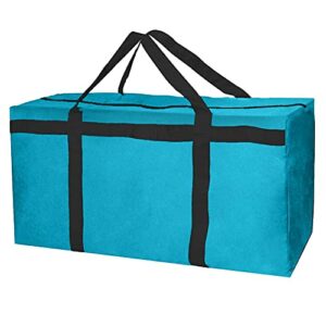 skryuie heavy-duty oversized storage bag tote bag reusable mobile bag, light green moving bag, clothes storage belt, strong zipper and handle, can be used for storage, university dormitories