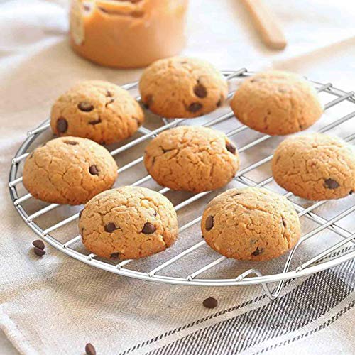 TeamFar Round Cooling Rack Set of 2, 7½ Inch Round Rack Baking Steaming Roasting Rack Set Stainless Steel, Healthy & Dishwasher Safe, Mirror Finish & Rust Free