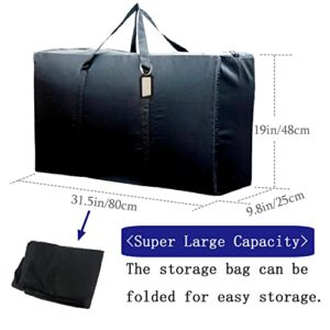 3 Pack Oversized Moving Bags with Zippers & Carrying Handles,Organizer Bag,Carrying Bag,Camping Bag,Heavy Duty Storage Tote For Clothing Storage,College Moving,Moving Supplies(Black)