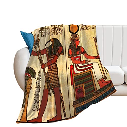 Fleece Throw Blanket for Couch Sofa Bed,Ancient Egyptian Pharaoh Hieroglyphics Vintage Mural Egypt Soft Toddler Blanket,Premium Anti-Static Throw for Home Office Travel Bedroom Living Room, 40"x50"