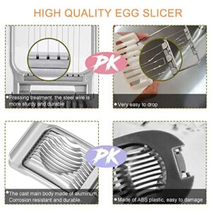 MCIJRJOI Egg Slicer, Multipurpose 304 Stainless Steel Wire Egg Slicer for Hard Boiled Eggs, Aluminum Egg Cutter Heavy Duty Slicer