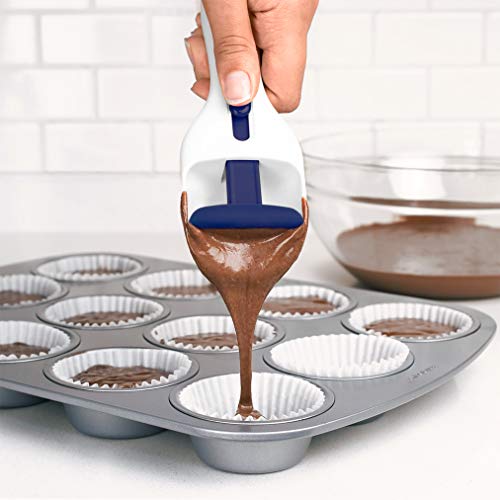Tovolo Cupcake Scoop (Deep Indigo) Batter Dispenser Measuring Equal Amounts/Dishwasher Safe & BPA-Free Kitchen Gadget for Baking