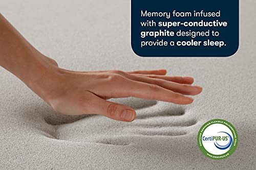 Serta Graphite Infused 2-in Memory Foam Mattress Topper, Queen