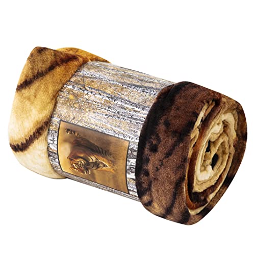 Northwest Savanna Tiger Oversized Raschel Throw Blanket, 60" x 80"