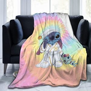 Stitch Blanket Stitch Gifts for Girls Stitch Throw Blanket for Kids Women Adults Cartoon Flannel Fleece Blankets for Couch Bed Sofa 40"x50"