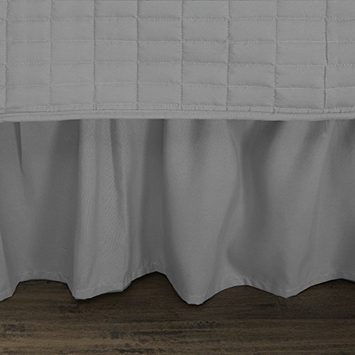 Comfort Spaces Daybed Cover - Luxe Double Sided-Quilting, All Season Cozy Bedding with Bedskirt, Matching Shams, Kienna Grey 75"x39" 5 Piece,100% Microfiber