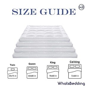 WhatsBedding 5 Inch Goose Down and Feather Bed, Luxury Extra Thick Mattress Topper California King Size, Hotel Collection 1900 GSM Overfilled Pillow Top, Hand Made 1200TC Cotton Fabric, 72x84 Inch