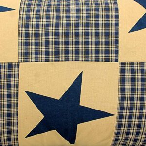 Better Trends Star Collection in Printed Americana Design 100% Cotton, Full/Double Bedspread Set, Blue Gold