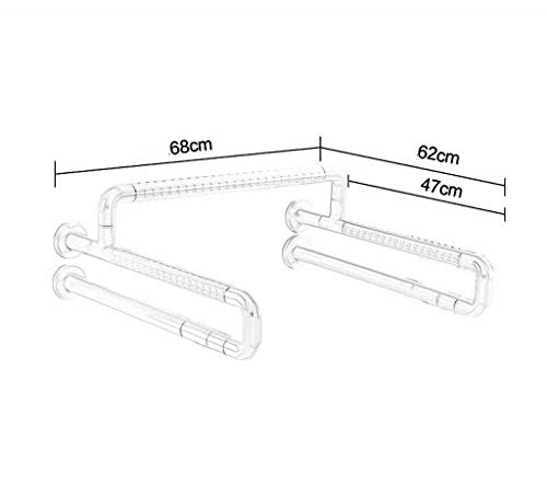 CRODY Bath Wall Attachment Handrails Grab Bar Rails Grab Bar- Multifunction Shower Safety Grab Rails Fluorescent Circle Towel Rack Bath Safety Bar Bathtub Rail Grab with Nylon Finish