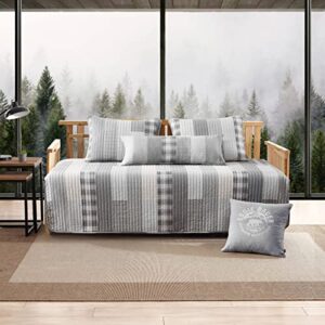 eddie bauer- daybed set, 4 piece cotton bedding set, all season lodge home décor (fairview grey, daybed)