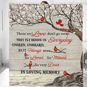 keraoo personalized memorial blanket gift, in loving memory, blanket memorial gift for family members, grandparents, mom, dad, brothers, sisters (memory-02, 60"x50")