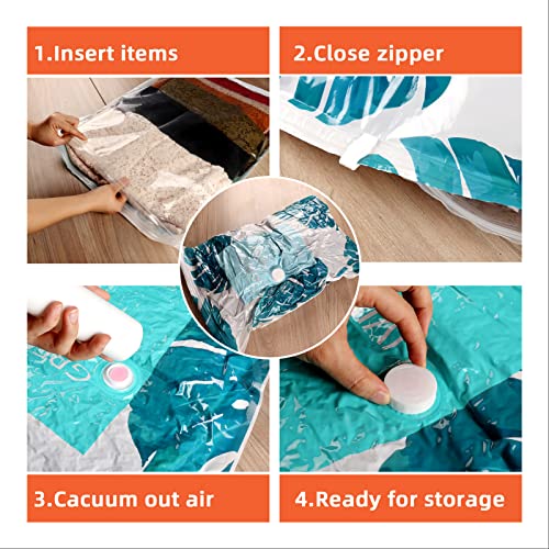 Space Saver Vacuum Storage Bags, 8 Pack Vacuum Sealer Compression Bags for Clothes, Pillows, Comforters, Blankets, Plush Toy (2 Jumbo, 2 Large, 2Medium, 2 Small) with Travel Hand Pump Home and Closet Organization
