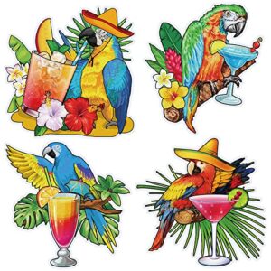 4 pieces margarita parrot magnets tropical drink cruise door decorations drinking parrot cruise door magnets for carnival cruise refrigerator door (wine glass theme)