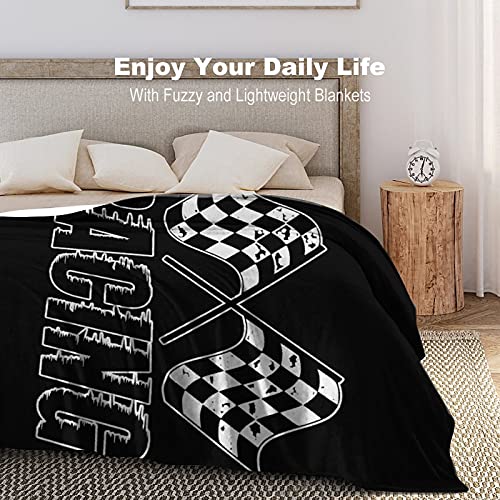 XKAWPC Racing Checkered Flags Super Soft Flannel Blanket Lightweight Comfortable Throw for Home Bed Couch Sofa 50Inx60In, Throw blanket, White-style1