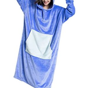 Animal Wearable Blanket Sweatshirt Unisex Oversized Animal Hoodie Blanket Thick Warm with Giant Pocket