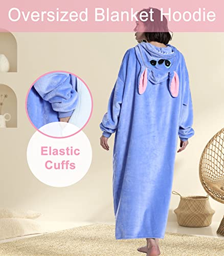 Animal Wearable Blanket Sweatshirt Unisex Oversized Animal Hoodie Blanket Thick Warm with Giant Pocket