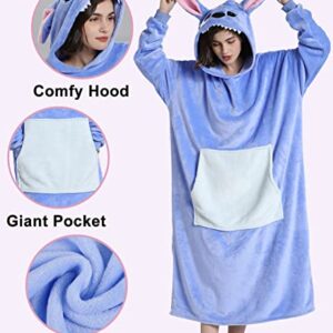 Animal Wearable Blanket Sweatshirt Unisex Oversized Animal Hoodie Blanket Thick Warm with Giant Pocket