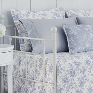 Laura Ashley Home - Daybed Set, Lightweight Bedding with Matching Shams & Pillow Cover, Home Decor for All Seasons (Walled Garden Blue, Daybed)