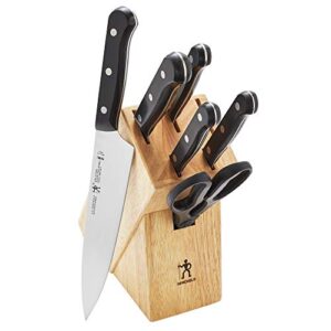 henckels solution razor-sharp 7-pc knife set, german engineered informed by 100+ years of mastery, chefs knife, brown