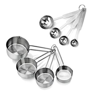 new star foodservice 42917 stainless steel 8-piece measuring cups and spoons combo set