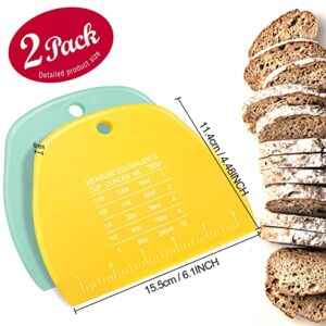 Teenitor 2 Pieces Dough Scraper Food safe Plastic Dough Cutter Bench Scraper,Cutter Multipurpose Food Scrapers for Dough, Cake, Bread