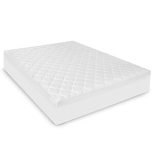 biopedic hybrid micro coil and memory foam mattress topper, twin, white