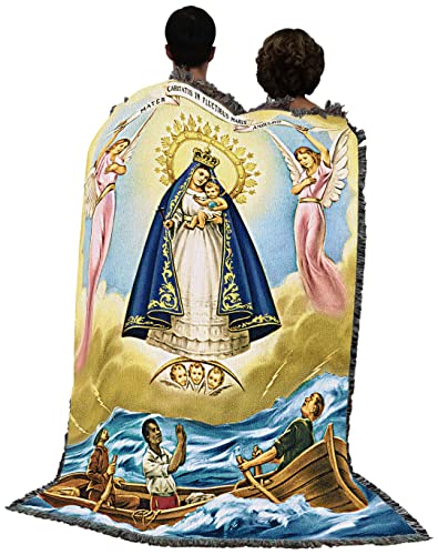 Pure Country Weavers Our Lady of Charity - Nuestra Senora de la Caridad del Cobre - Patroness of Cuba - Catholic Religious Gift Tapestry Throw Woven from Cotton - Made in The USA (72x54)