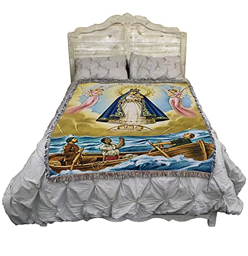 Pure Country Weavers Our Lady of Charity - Nuestra Senora de la Caridad del Cobre - Patroness of Cuba - Catholic Religious Gift Tapestry Throw Woven from Cotton - Made in The USA (72x54)