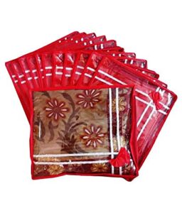 fashion bizz fashion bizz red premium single saree cover 12 pcs combo