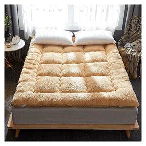 wsqlh soft tatami mattress lamb cashmere fold adults bedding mattress topper tatami thick warm mat with straps twin queen king size bedding mattress (color : orange, size : 180x200cm)
